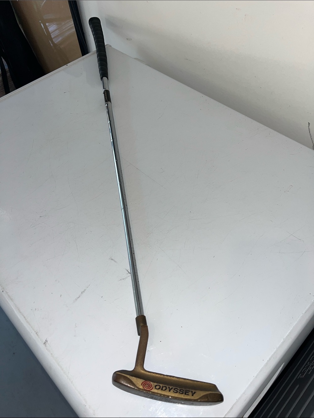 RH Odyssey Dual Force 660 used golf blade putter 34” long original steel shaft